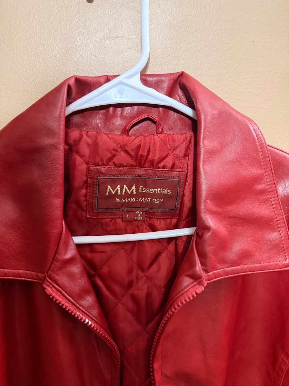 MM Essentials by Marc Mattis Womens Red Faux L